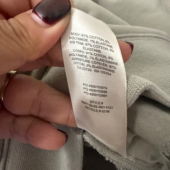 Babaton Gray Oversized Mock Neck French Terry Sweatshirt Pockets XS Size 1 - Picture 6 of 6